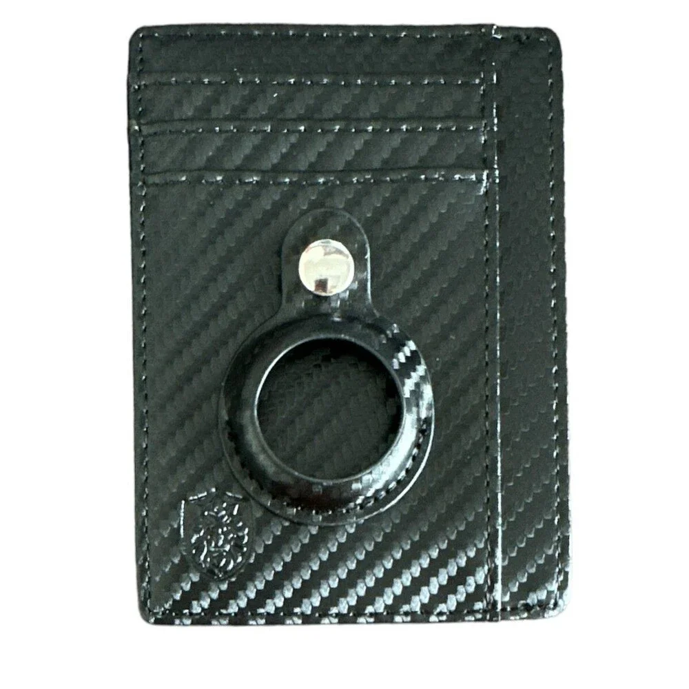 Ultra Slim RFID Blocking Leather Wallet for Apple Tag Wallet for Men w/ 8 Slots